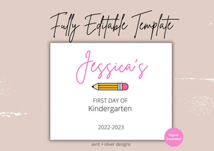 EDITABLE First/Last day of School sign, Printable for kids. First day of school sign, Last Day of school sign, Instant Download, 8x10, Sign