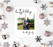 Load image into Gallery viewer, Photo Holiday Card, Minimalist Photo Holiday, Modern Christmas Card, Christmas Photo Card, DOWNLOAD, Editable, Simple christmas card, simle
