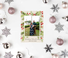 Load image into Gallery viewer, Holiday Greenery Christmas Card Template, Printable Christmas Cards, Digital Download Christmas Card, Editable Holiday Cards, Christmas
