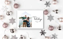 Load image into Gallery viewer, Modern Photo Holiday Card Arch, Modern Christmas Card Template, Printable Minimalist Christmas Card, Simple Horizontal Holiday Card, Modern