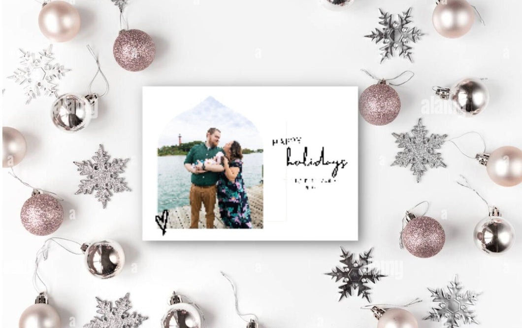 Minimal Photo Holiday Card, Minimalist Christmas Card, Editable Template,  Add Your Own Photos, Instant Download, Templett, 5x7 #0034T-146HP