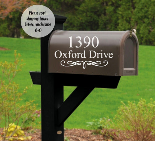 Mailbox Decals- Mailbox Numbers- House Numbers Mailbox Stickers- Post Box Mailbox Address Decals, Mailbox Decals, Decal for mailbox, house