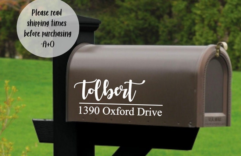 Personalized Mailbox Decal - Last Name and Address Decal - Mailbox Vinyl Decals - Mailbox Numbers- Mailbox Decals, Mailbox numbers,Cute Mail