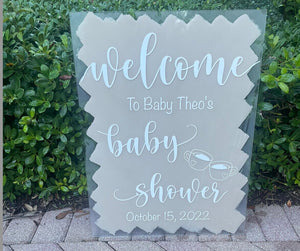 "a baby is brewing" baby shower sign