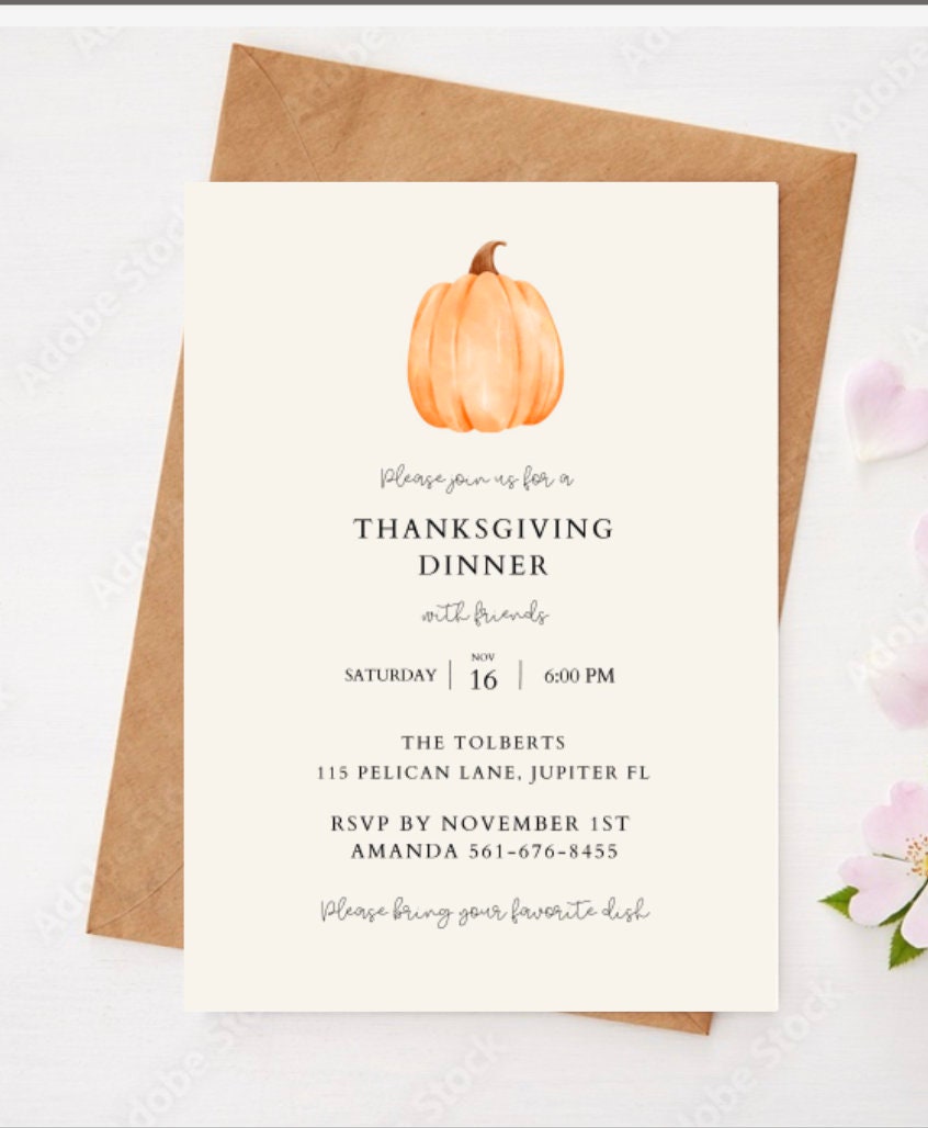 Friends giving Invite Template, download Editable Thanksgiving Invitation, Modern Friends giving,Template Printable Fall dinner inviteModern