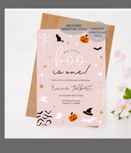 Load image into Gallery viewer, Spooky One Birthday Invitation, First Birthday Invitation, Halloween Party, Spooky 1st Birthday, Editable Invitation, INSTANT DOWNLOAD, Digi