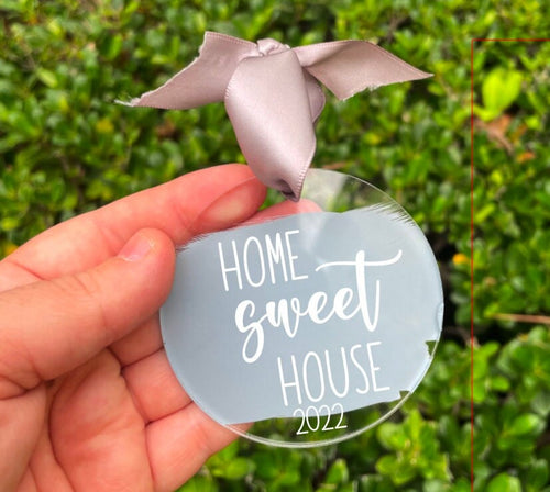 Painted Acrylic Christmas New home gift,Personalized Christmas Ornament, Custom Ornament,home sweet home,Ornament,First Christmas Ornament