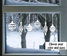 Load image into Gallery viewer, Vinyl Holiday decal / christmas window decals, Winter decals, christmas wall decals, christmas wall art, ornament window decoration