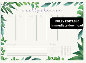 Daily Planner, Weekly Planner, Monthly Planner, Printable planner, Planner set, Planner Inserts, Instant Download, Weekly Planner, Editable