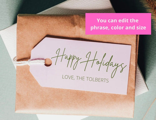 Greenery Round Tags Template, Editable Tags, Editable Round Sticker Template, Greenery Holiday Favor Tags, Eucalyptus Gift Tag,Christmas Tag