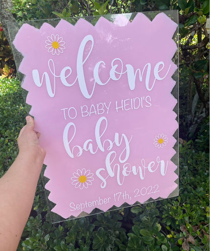 Sunflower Baby Shower Welcome Sign