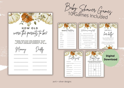 Pumpkin Baby Shower Games Gender Neutral, Little Pumpkin Fall Baby Shower Games Printable, Neutral Baby Shower Games, Fall Baby Shower Games