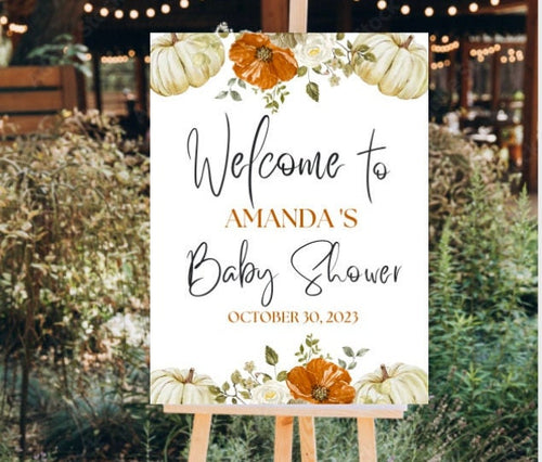 Little Pumpkin Baby Shower Sign, Pumpkin Sign, Fall Baby Shower Sign Template, Welcome Sign, Little Pumpkin Fall Printable Signage, Pumpkin