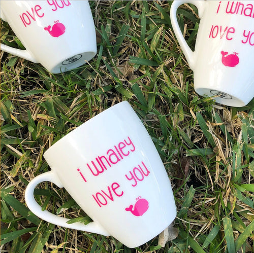 I whaley love you, whale mug, animal puns, christmas gift, stocking stuffer, gift for her, gift for him, cute mug,gift for boyfriend, mug