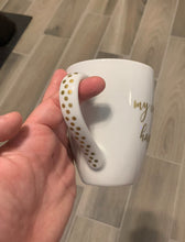Load image into Gallery viewer, cup of happy, happy coffee mug, polka dot coffee mug, my cup of happy, custom coffee mug, cup of happy, inspirational coffee mug, coffee cup