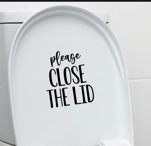 Please Close the Lid Decal, Funny Boys Restroom Decor, Close the Toilet Lid, Half Bathroom  Decal, Toilet Sign, Funny signs, Funny bathroom