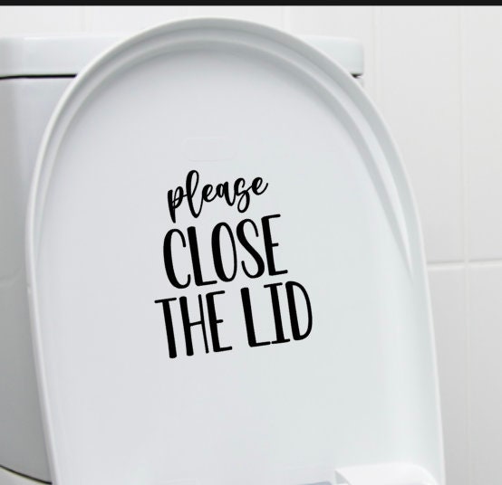 Please Close the Lid Decal, Funny Boys Restroom Decor, Close the Toilet Lid, Half Bathroom Decal, Toilet Sign, Funny signs, Funny bathroom