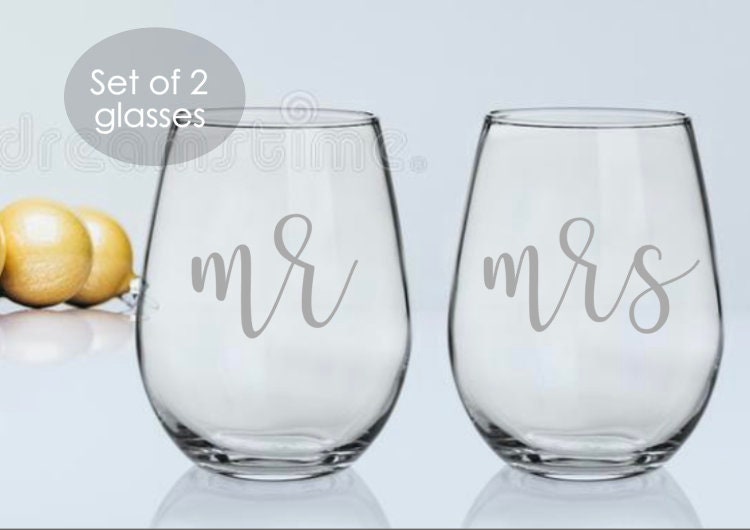 Mr and Mrs Stemless wine glass, stemless wine glass set stemless wine glasses, stemless wine set,wedding gift set, wine glass wedding,mr mrs